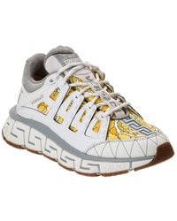 Versace - Canvas & Leather Sneaker - Lyst