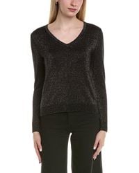 Sofiacashmere - Lurex V-Neck Wool & Cashmere-Blend Sweater - Lyst
