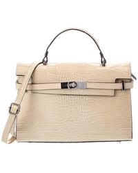 Italian Leather - Lea Leather Top Handle Bag - Lyst
