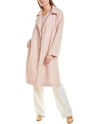 Eileen Fisher Linen Trench Coat - Pink
