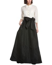Teri Jon - Solid Elbow Sleeve Maxi Dress - Lyst