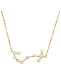 Sterling Forever - When Stars Align Constellation Sign 14K Plated Cz Necklace - Lyst