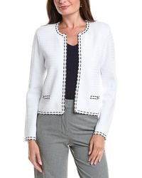 St. John - Ticking Trim Crew Jacket - Lyst