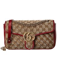 Gucci - GG Marmont Small Canvas & Leather Shoulder Bag - Lyst