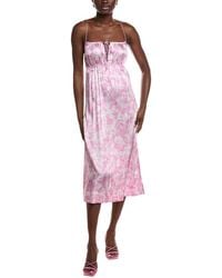 Ganni - Silk-blend Stretch Satin Slip Dress - Lyst