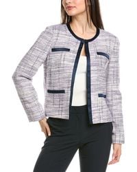 St. John - Soft Birdseye Tweed Linen-Blend Jacket - Lyst