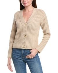 Vince - Chunky Rib Wool & Cashmere-Blend Cardigan - Lyst