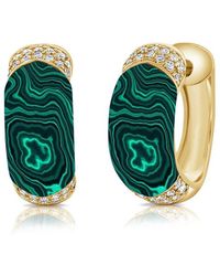 Sabrina Designs - 14K 4.91 Ct. Tw. Diamond & Malachite Hoops - Lyst