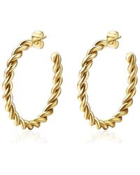 Liv Oliver - 18k Plated Twist Hoops - Lyst