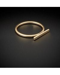 Italian Gold - 14k Horizontal Bar Ring - Lyst