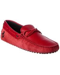 Tod's - X Ferrari New Gommini Suede & Leather Loafer - Lyst
