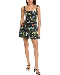 Alice + Olivia - Veda Square Neck Pleated Flared Mini Dress - Lyst