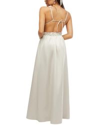 WeWoreWhat Halter Ruffle Maxi Dress in Natural | Lyst