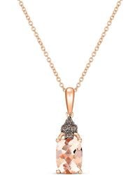 Le Vian - Le Vian Euphoria Chocolate 14K 1.14 Ct. Tw. Diamond & Morganite Pendant Necklace - Lyst