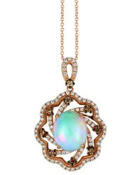 Le Vian - Le Vian Chocolatier 14k Strawberry Gold 3.09 Ct. Tw. Diamond & Opal Pendant Necklace - Lyst