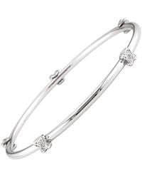 Diamond Select Cuts - Stainless Steel 0.05 Ct. Tw. Diamond Bangle - Lyst