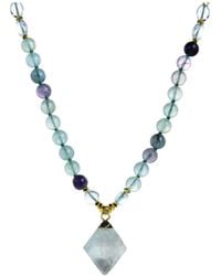 Eye Candy LA - Rainbow Fluorite Knotted Necklace - Lyst