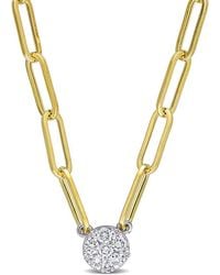 Rina Limor - 14k 0.26 Ct. Tw. Diamond Cluster Pendant Necklace - Lyst