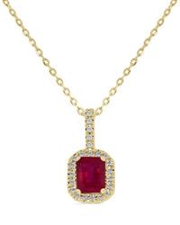 Sabrina Designs - 14K 0.71 Ct. Tw. Diamond & Ruby Octagon Pendant - Lyst