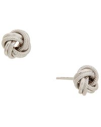 Italian Gold - 10K Florentine Polished Love Knot Earrings - Lyst