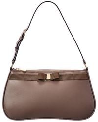 Ferragamo - Vara Bow Small Leather Shoulder Bag - Lyst