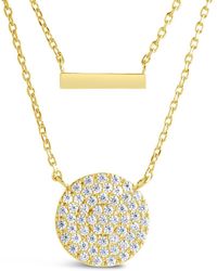Sterling Forever - 14k Plated Cz Vivian Layered Necklace - Lyst