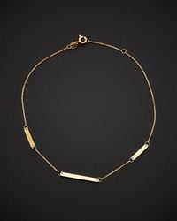 Italian Gold - 14k Bar Station Adjustable Length Anklet - Lyst