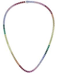 Lab Grown Diamonds - 30.00 Ct. Tw. Lab-Grown Diamond & Lab-Grown Sapphire Tennis Necklace - Lyst