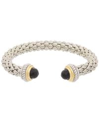 Juvell - 18k Plated Black Topaz Popcorn Mesh Cuff - Lyst