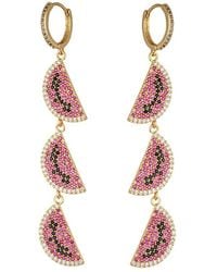 Eye Candy LA - The Luxe Collection Cz Sliced Watermelon Drop Earrings - Lyst