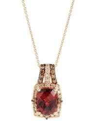 Le Vian - Le Vian 14k Rose Gold 2.89 Ct. Tw. Diamond & Rhodolite Pendant Necklace - Lyst