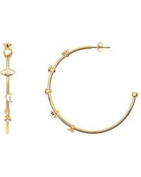 Karma and Luck - Plated Cz Hoop Earrings - Lyst