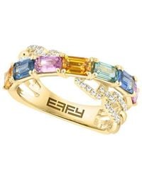 Effy Fine Jewelry - 14K 2.81 Ct. Tw. Diamond & Multi Sapphire Ring - Lyst