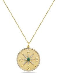 Forever Creations Signature - Collection 14k 0.80 Ct. Tw. Diamond & Emerald Necklace - Lyst
