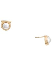 Ferragamo - Gancini Glass Pearl Earrings - Lyst