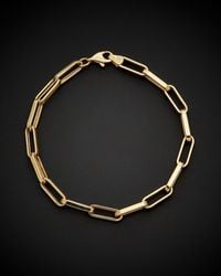 Italian Gold - 14k Polished Paperclip Chain Bracelet - Lyst