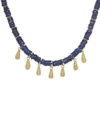 Rachel Reinhardt Jewelry - Layla Collection 24K Plated Lapis Filigree Drop Necklace - Lyst