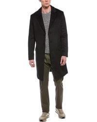 AllSaints - Hal Suede-Trim Wool-Blend Coat - Lyst