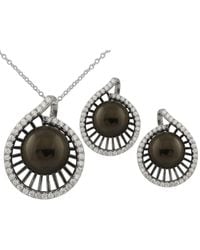 Splendid - 10Mm Pearl Cz Set - Lyst