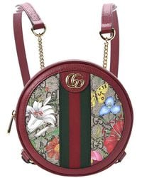 Gucci - Floral Supreme Gg Canvas & Leather Backpack - Lyst