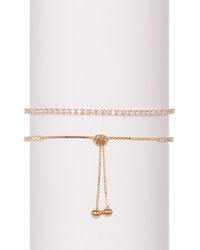 Savvy Cie - 18K Rose Vermeil Cz Adjustable Bracelet - Lyst
