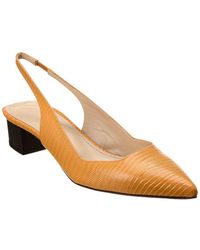 Theory - City Lizard-embossed Leather Slingback Pump - Lyst