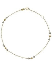 Italian Gold - 10K Triple Bead Station Adjustable Anklet - Lyst