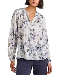 Bella Dahl - Long Sleeve Shirred Raglan Shirt - Lyst