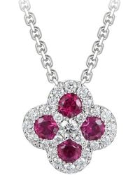 Gregg Ruth - 14K 1.42 Ct. Tw. Diamond & Ruby Clover X Effect Pendant - Lyst