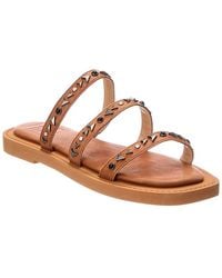 Frye - Faye Studded Slide Leather Sandal - Lyst