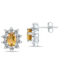Gem Spark - 14k 1.60 Ct. Tw. Diamond & Citrine Earrings - Lyst