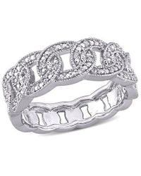 Rina Limor - Silver 0.11 Ct. Tw. Diamond Link Ring - Lyst