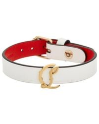 Christian Louboutin - Logo Leather Bracelet - Lyst