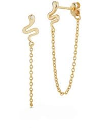 Glaze Jewelry - 14k Over Silver Cz Snake Chain Earrings - Lyst